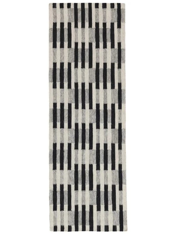 Challi Noir Tapis De Couloir Petit Oeko-Tex