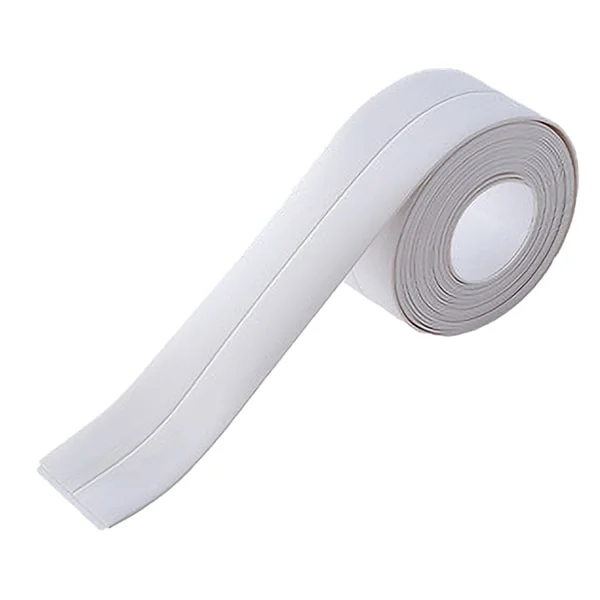 1 rulle (vit) foglist remsa PVC självhäftande tätningstejp, dekorativ tätningslist vattentät kantlist (320*3.8cm)