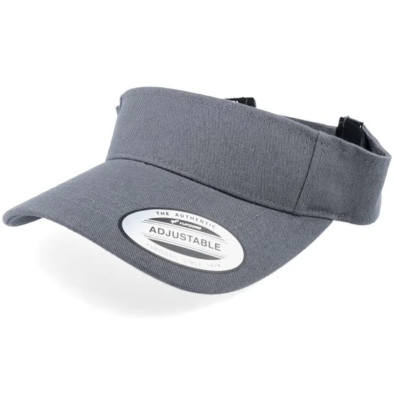 Yupoong - Curved Dark Grey Visor Visor Grey Cap - @ Hatstore