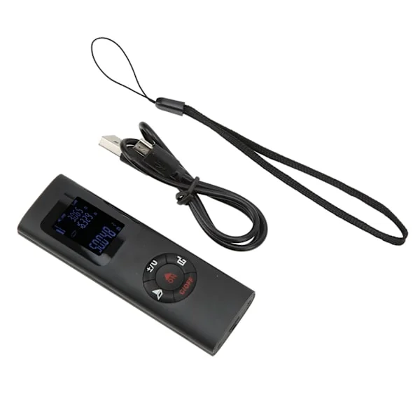 [RM]Laseravstandsmåler Håndholdt IP54 Støvtett Vanntett USB-lading Mini infrarød laseravstandsmåler med LED-skjerm