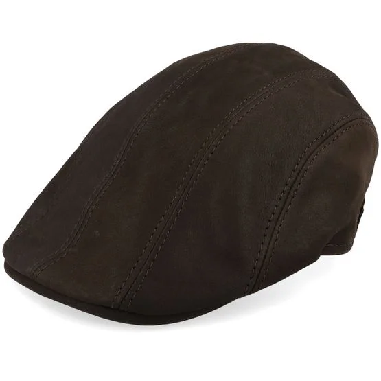 MJM Hats - Braun flatcap Cap - Maddy Nappa Wax Brown Flat Cap @ Hatstore
