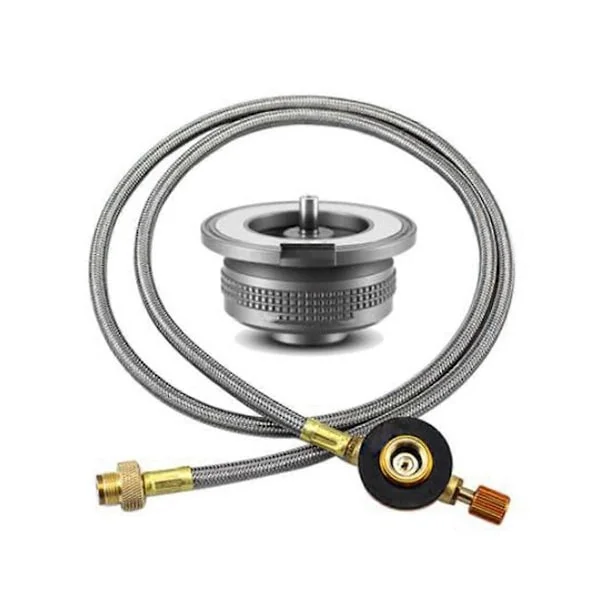 Gassadapter for utekjøkken, delt kjøkkenomformer, gasstankadapter for camping, matlaging og piknik