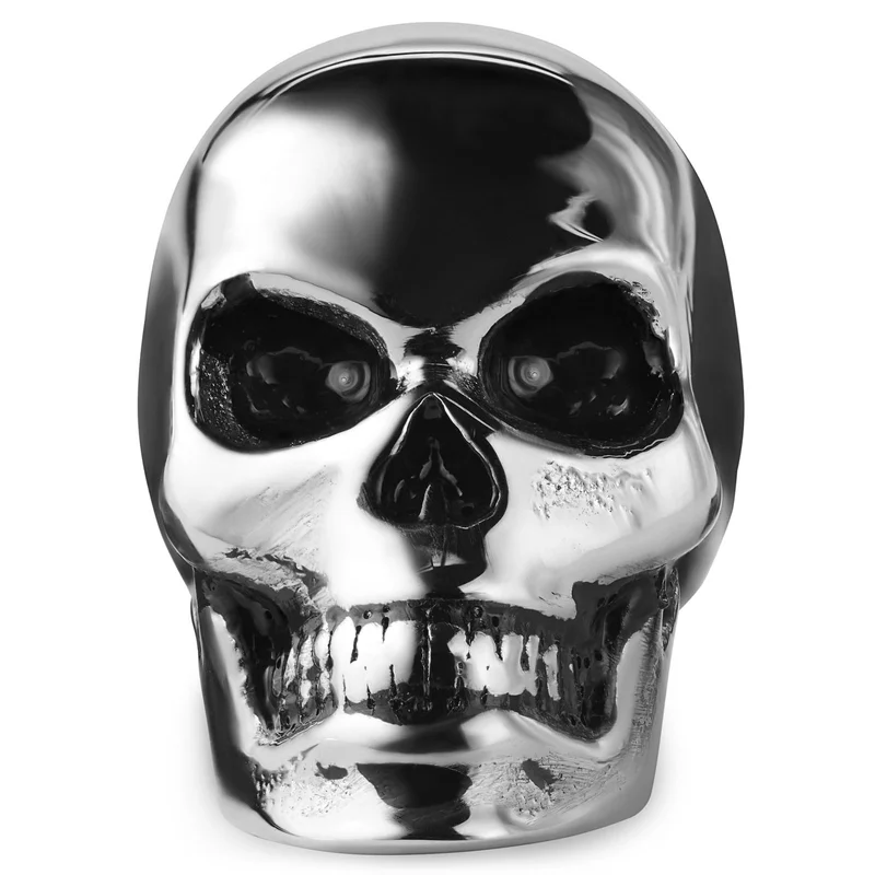 Anillo para barba con calavera vikinga de acero inoxidable plateado para hombres - Anillos y cuentas para barba