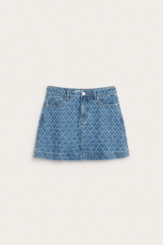 Kappahl | Strukturerad jeanskjol Denim 34 | Dam