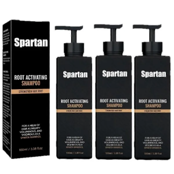 1-3x SPARTAN Root Activator Shampoo til mænd - Shampoo til hårvækst mod hårtab og tyndt hår