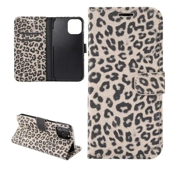 iPhone 12 Pro Max Plånboksfodral Fodral Leopard - Gul