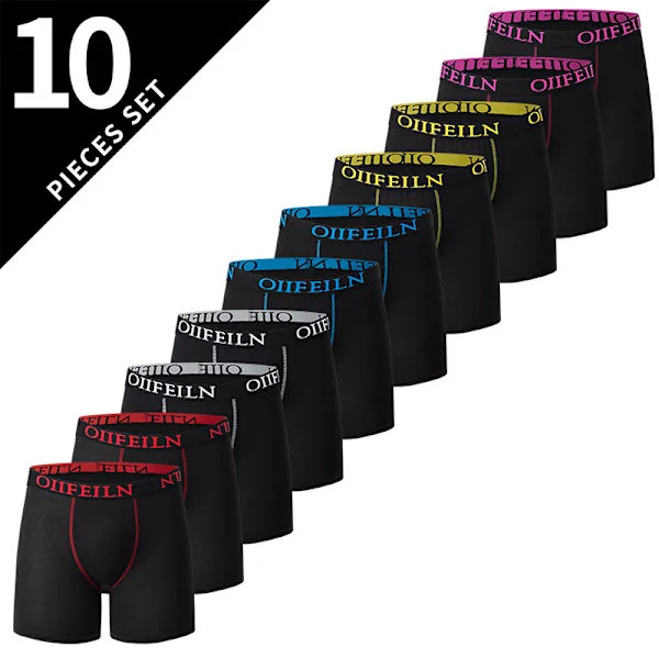 10-pack Men's Underwear, Relaxed Boxer Briefs, Breathable and Comfortable Elastic Underwear, Training Shorts 10 pcs XXXL XXXL 10PC
