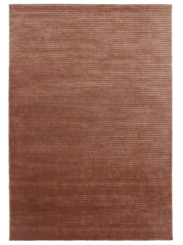 Fine Stripe 250X350 Large Burgundy Red Plain (Single Colored) Rug
