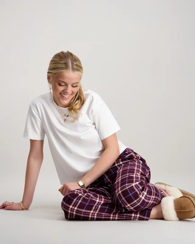 Tommy Hilfiger FLANNEL PANTS FAMILY PLAID Rood Pyjama's/Pajama broeken Meisjes - Kids Brand Store