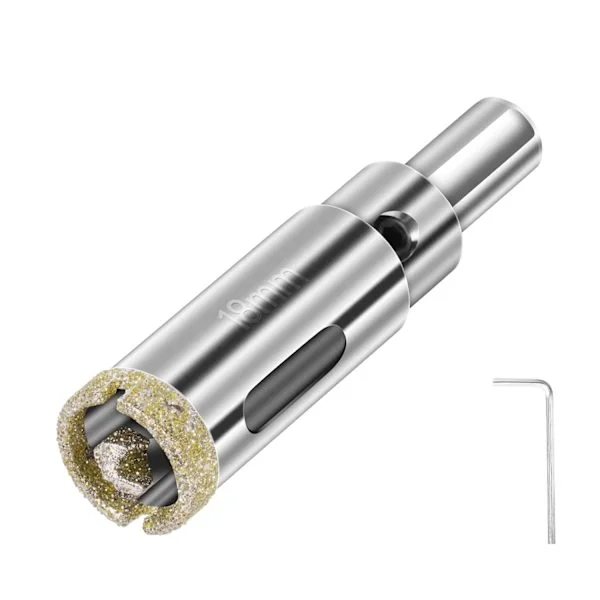 18 mm diamant hullsag, diamantbor med senterguide, flishullsag med diamantoverflatebelegg for kutting av glass, fliser, keramikk, marmor, kalkstein
