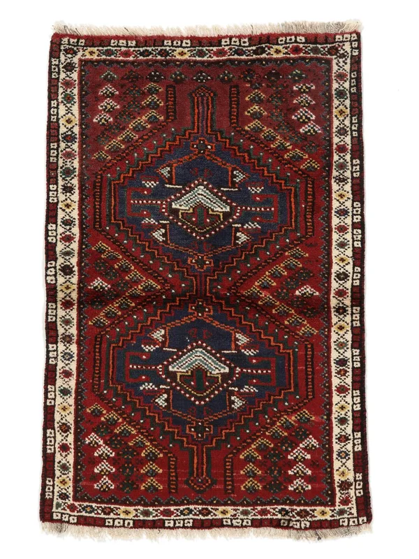 Shiraz Rug Oriental Black/Dark Red (Wool, )