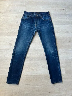 Blåa Dry Nudie Steady Eddie Jeans Storlek W32 L36