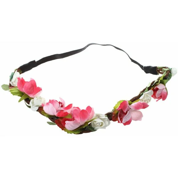 Blomsterkrans Boho Blomsterkrans Festival Garland Bryllup Brudekrans (Rosa)