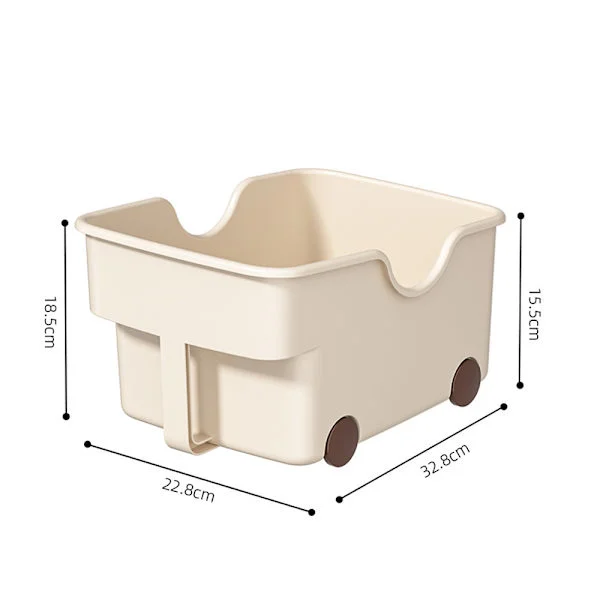 New Storage Box with Wheels for Kitchen Cabinets, PP Material with Handle for Toys and Spices