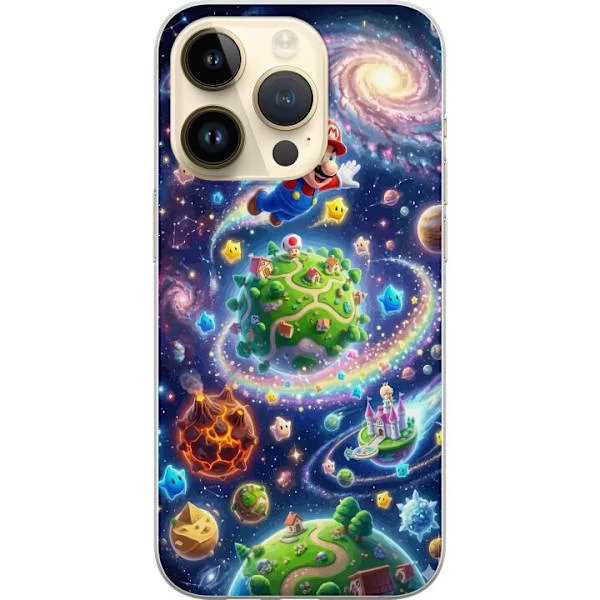 Yhteensopiva Puhelinkuori Apple iPhone 14 Pro Fantastinen avaruuskohtaus Marian ja värikkäiden planeettojen kanssa galaksillisessa ympäristössä