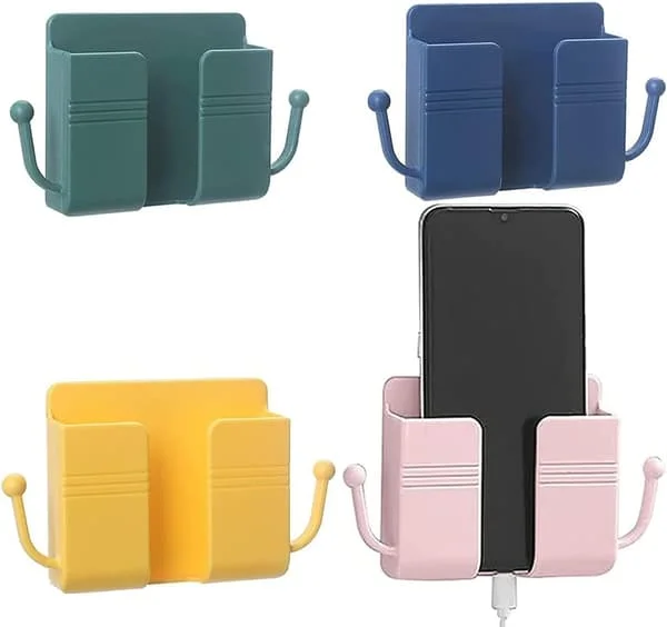 4 Pcs Self-Adhesive Remote Control Storage Boxes, Wall Mounted Remote Control