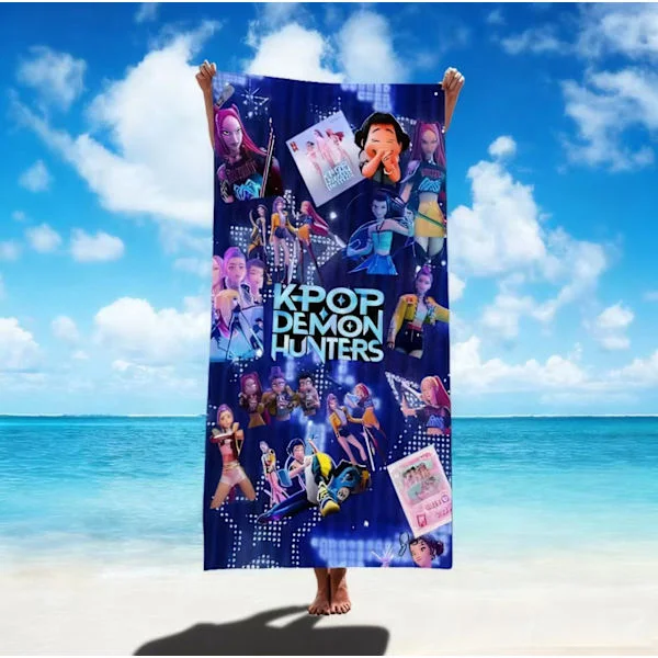 K-POP demonjägare tjejgrupp polyester ultrafiber vattenabsorberande sand handduk snabbtorkande handduk 75 * 150 cm 75*150cm AL250908419