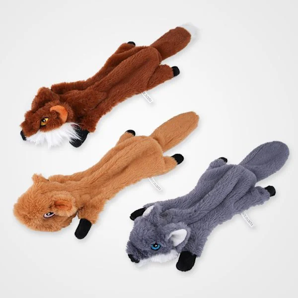 3-pakning hundeleker, interaktive tyggeleker for hunder, små leker, plysjleker for små og mellomstore hunder