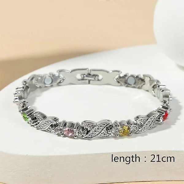 Mode Kvinders Krystal Armbånd Guld Og Sølv Rose Guld Farve Armbånd Vægttab Magnetisk Terapi Armbånd Sundhedssmykker YA0615-1