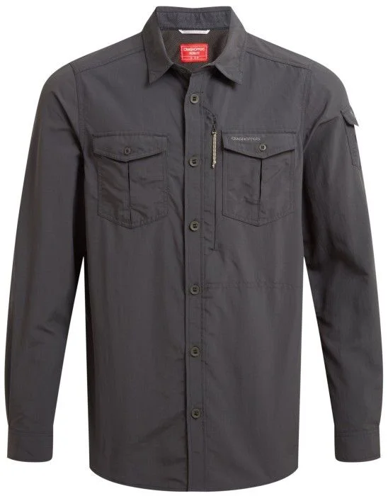 Craghoppers M's NosiLife Adventure Long Sleeved Shirt III Black Pepper