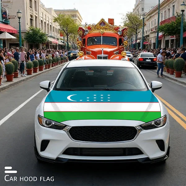 2026 VM Bilpanserflagg Fotballsupporter Bilovertrekk Banner Utendørs Fan Dekorasjon Universell Passform*Usbekistan*115x150cm 115x150cm