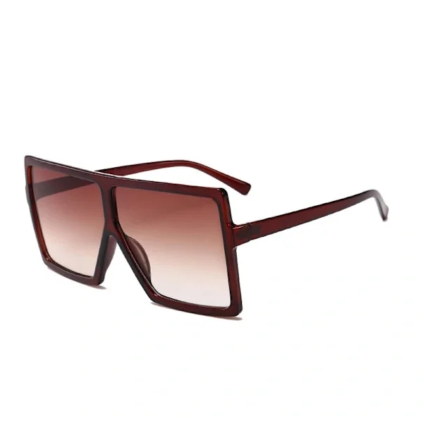 Square, Oversized Sunglasses UV400 Kim Brown, One Size Brown