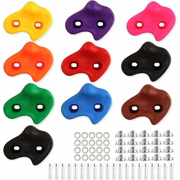 Klättergrepp för barn, 10 stycken klättergrepp för barn med fästmaterial, klätterhandtag för klättervägg (slumpmässig färg)