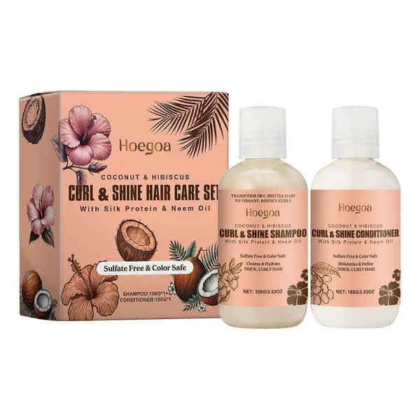 Kokos fugtgivende shampoo sæt ren og fugtgivende hårpleje krøller elastisk form volumengivende shampoo