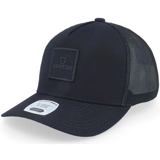Brixton - Alpha Block X C Mesh Cap Black/Black Trucker Trucker Black Cap - @ Hatstore