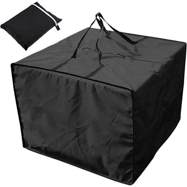 Storage for garden furniture cushions, waterproof multifunctional cover, 80x80x60cm, Black-FA-