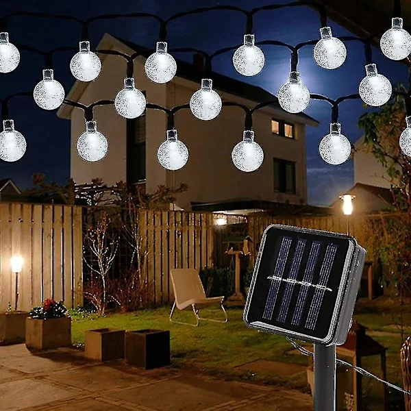 Solcelledrevne lyskæder, 4m 20 LED udendørs lyskæder hvide vandtætte Ip65 dekorative lamper ideelle til hjem, have, bryllup, fest,