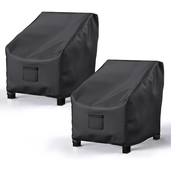 Trekk til Utemøbler, Vanntette, 2-pakning, Hagestoltrekk 600D Kraftig Oxford-stoff, Store Trekk for Loungestoler med Dyp Sittepute