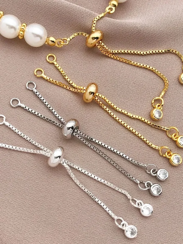 AliExpress - Mix 3pcs 18K verkoperd echt goud met zirkonium uittrekbare armband, DIY armband, ketting, kralen sieraden maken accessoires