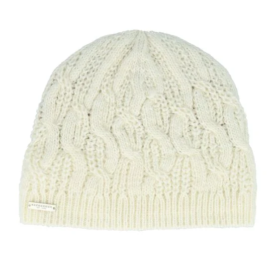Seeberger - Bílá knit Beanie - Knit Off White Beanie @ Hatstore