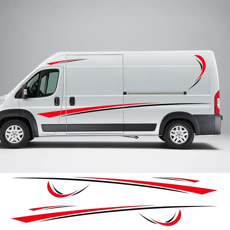 AliExpress - 6 Teile/los Auto Aufkleber Grafiken Sport Vinyl Streifen Camper Van Aufkleber Für Peugeot Boxer Citroen Jumper Fiat Ducato Zubehör