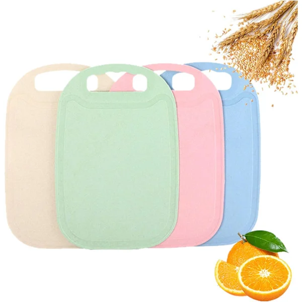 Plastic Cutting Boards with Juice Groove Kitchen Chopping Board PVC Professional Plastic Cutting Board Anti – Heat Resistant, Durable – 4 pcs