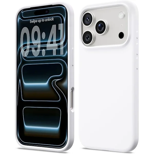 Flytande silikonfodral för 17 Pro, Stötsäkert fodral kompatibelt med 17 Pro Mjukt fodral, Fullständigt skyddsfodral (Vit) vit iPhone 17 Pro
