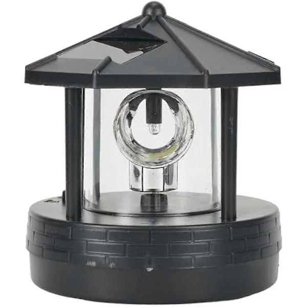 LED Solar Powered Lighthouse, 360 Degree Rotating Lamp LED Solar Lighthouse Landscape Path Light Gift