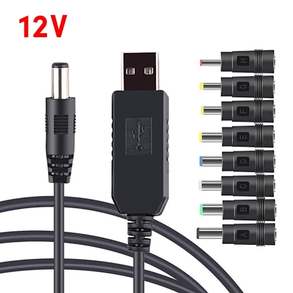 USB -DC 5V 9V 12V sovitinmuunninkaapeli USB -8kpl DC-liitin reitittimelle Minituuletin Kaiutin WIFI-latauspankkiliitin