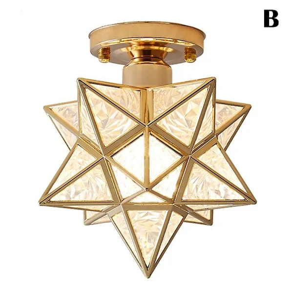 Femuddig Stjärna Taklampa - Hall, Gång, Balkong - Små Lampor - Järnkonstlampa - Guld