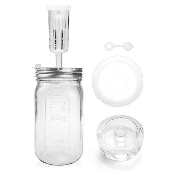 32 Oz Mason Jar Fermenteringssats, Fermenteringsburk, Fermenteringslock, Fermenteringsvikter och Jäsrör