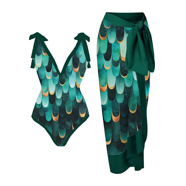 2026 Kvinnor Baddräkt Bikini Baddräkt Topp Klänning Set Blomstermönster Dam Baddräkt Tvådelad Kostym Mode Dam Baddräkter