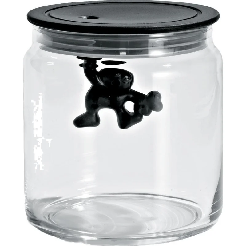 Alessi Glasburk med Lock Svart 70 cl | Inredning > Vaser & Krukor > Krukor > Glasburk | Bagaren och Kocken