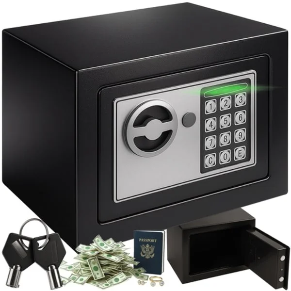 Digital Safe with Code Lock and Key – Home and Office