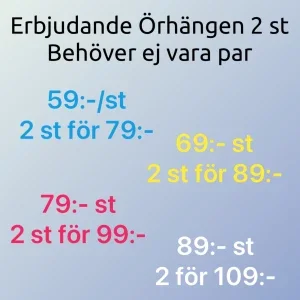 By prisförslag- Erbjudande på örhängen, mixa 2 st samma pris helt fritt