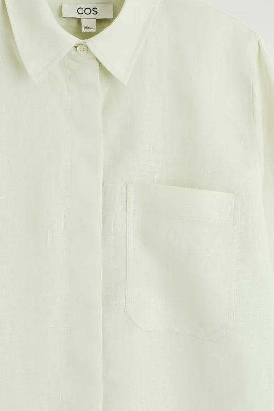 COS Women's Oversized Linen Shirt in Green
