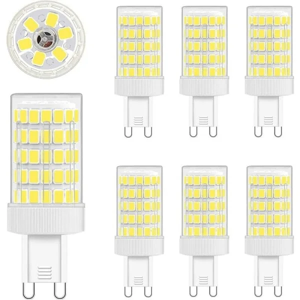 G9 LED-lampa Kallvit, 10W G9-lampa, 6-pack (Vitt ljus 6500K) (88 ljuspunkter)