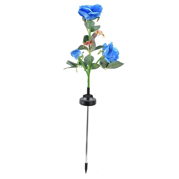Solcelled LED-lampe Kunstig Rose Blomst Gulv Indsats Lys KLB