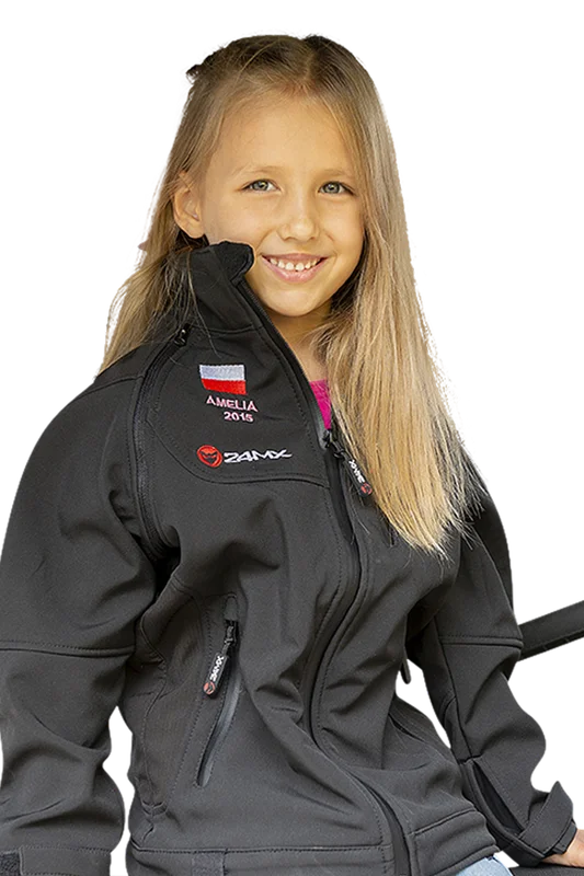 Personlig Softshelljakke 24MX Team m/Avtagbare Ermer Barn
