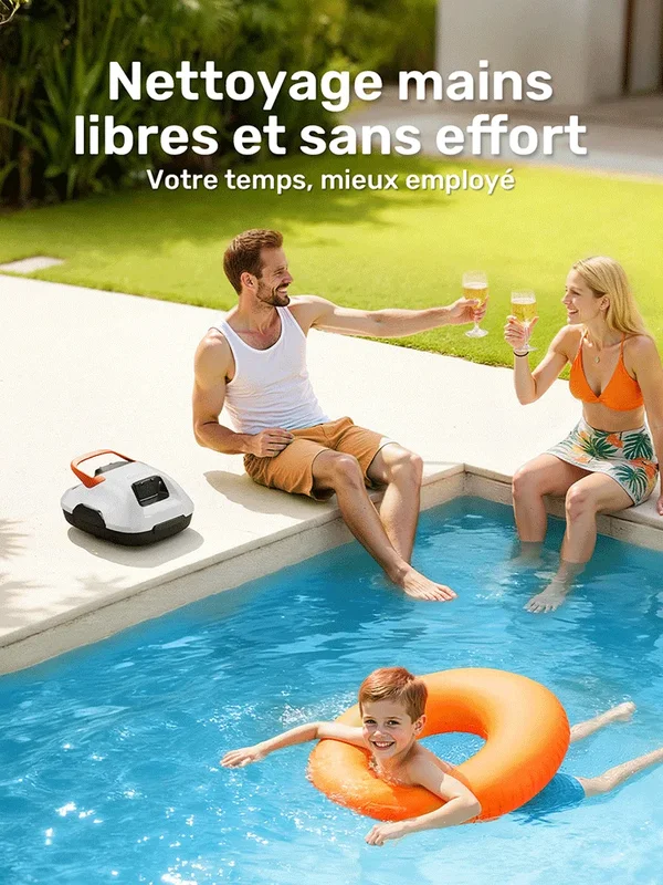 AliExpress - Robot Piscine sans Fil, Aspirateur Automatique Piscine Hors Sol, 80 Min d’Autonomie, Retour Automatique, Portable